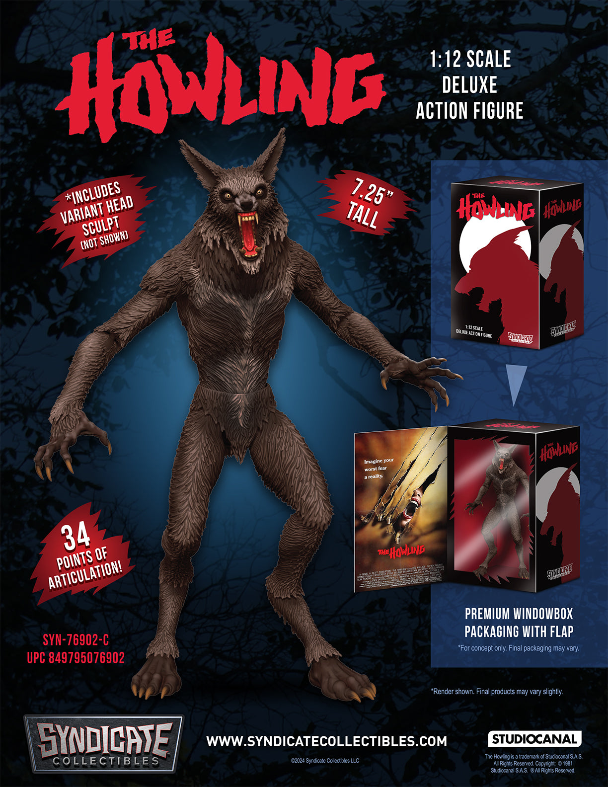 The Howling 1:12 Scale Werewolf Action Figure
