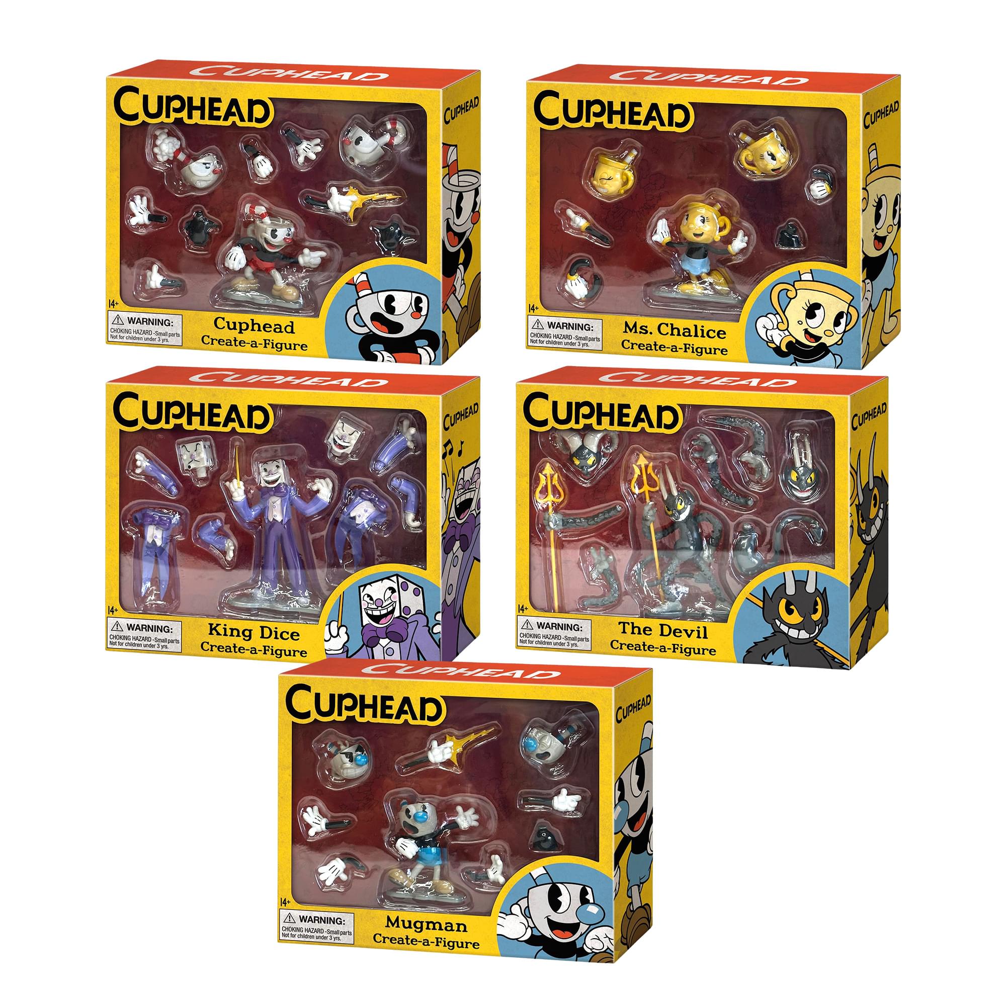 Cuphead Create-A-Figure 3-Inch Mini Figure | Set of 5